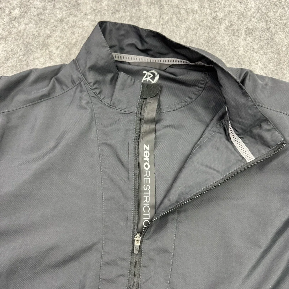 Zero Restriction Mens Jacket Medium Black Golf Tour Series Pullover 1/2 Zip Wind